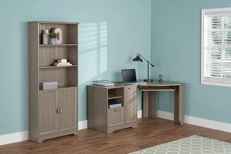 Realspace® Magellan 60"W Corner Computer Desk, Gray