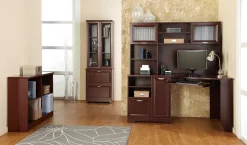 Realspace® Magellan 60"W Corner Computer Desk, Classic Cherry