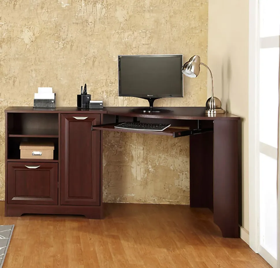 Realspace® Magellan 60"W Corner Computer Desk, Classic Cherry