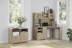 Realspace® Magellan 60"W Corner Computer Desk, Blonde Ash