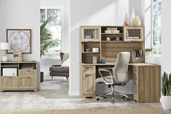 Realspace® Magellan 59"W L-Shape Corner Computer Desk, Blonde Ash