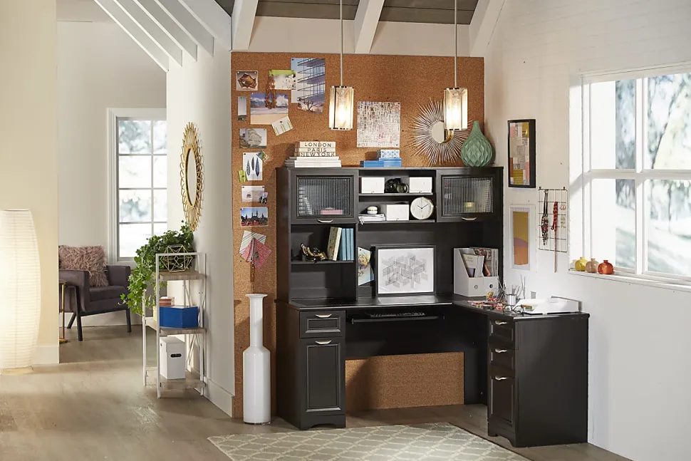 Realspace® Magellan 59"W L-Shape Corner Computer Desk, Espresso