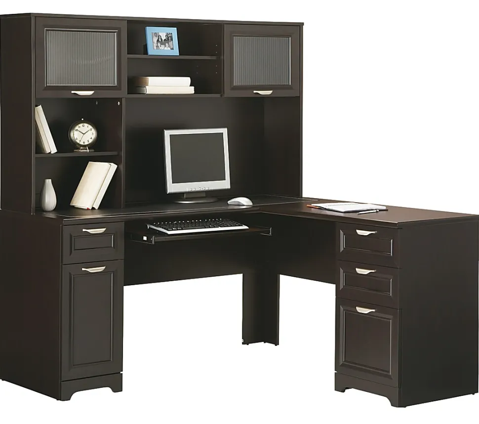 Realspace® Magellan 59"W L-Shape Corner Computer Desk, Espresso