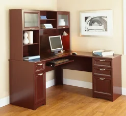 Realspace® Magellan 59"W L-Shape Corner Computer Desk, Classic Cherry