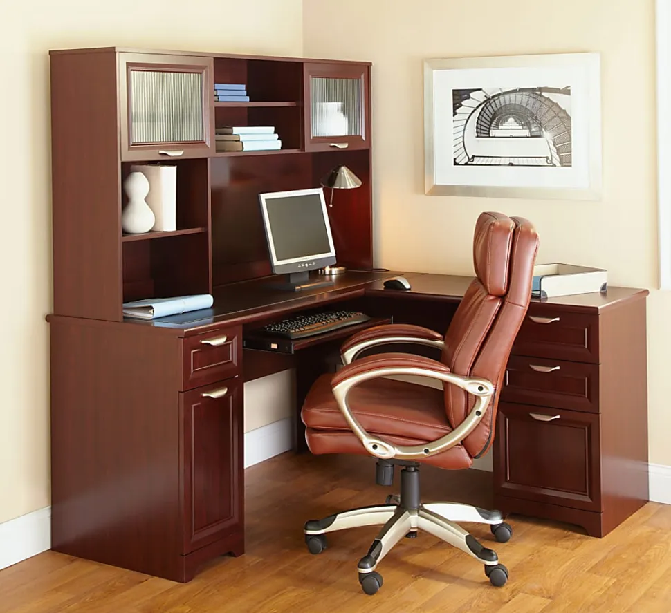 Realspace® Magellan 59"W L-Shape Corner Computer Desk, Classic Cherry