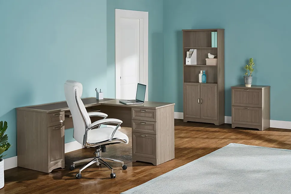 Realspace® Magellan 59"W L-Shape Corner Computer Desk, Gray