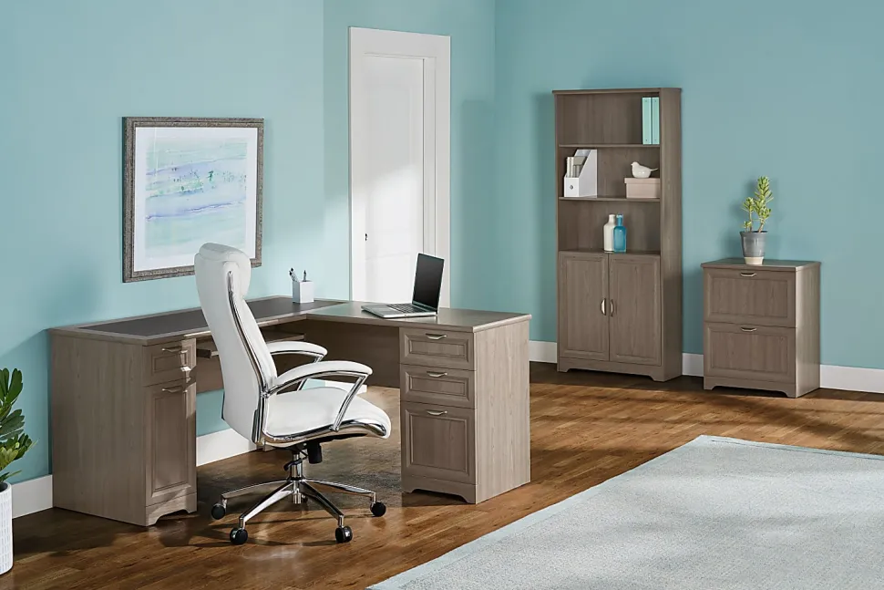 Realspace® Magellan 59"W L-Shape Corner Computer Desk, Gray