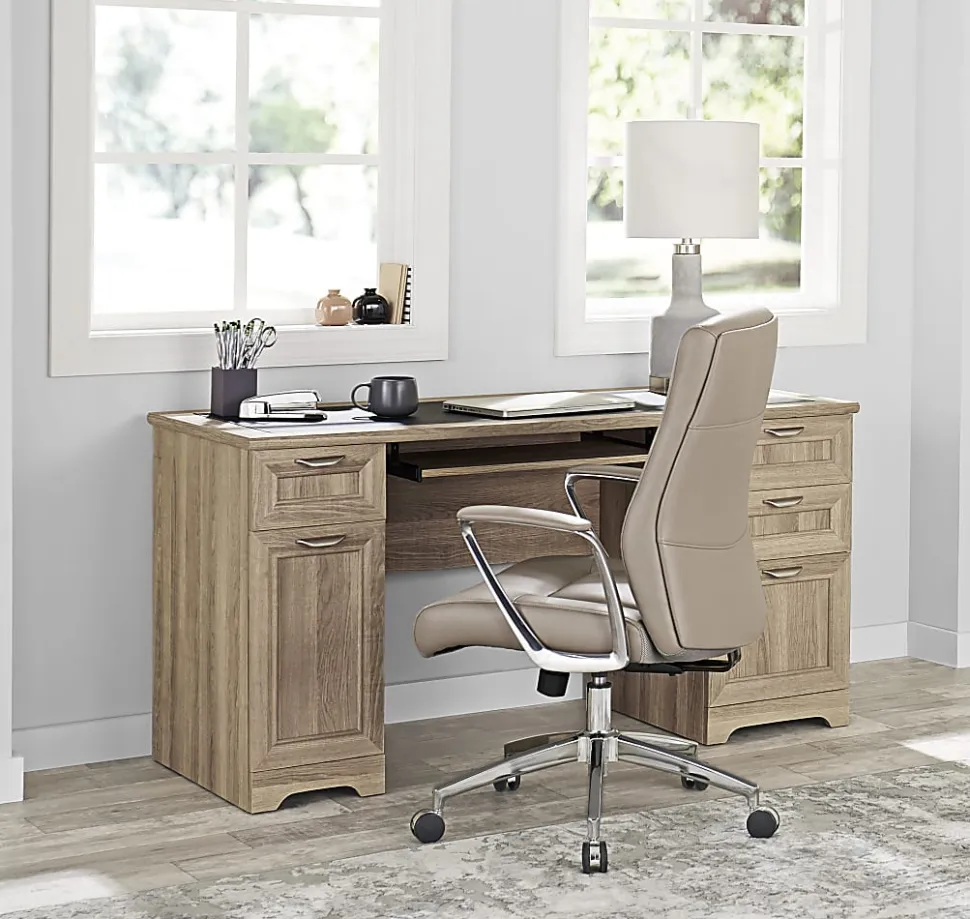 Realspace® Magellan 59"W Manager's Computer Desk, Blonde Ash