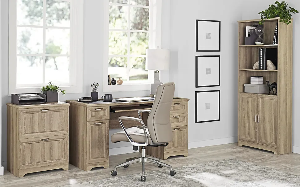 Realspace® Magellan 59"W Manager's Computer Desk, Blonde Ash