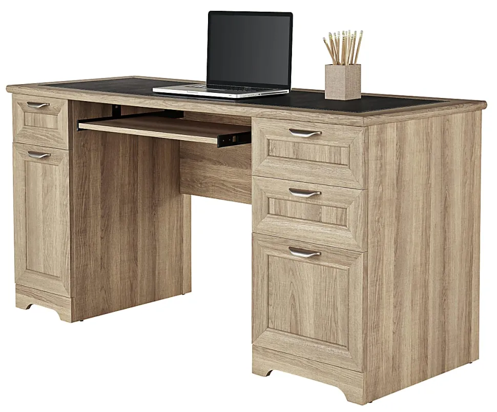 Realspace® Magellan 59"W Manager's Computer Desk, Blonde Ash