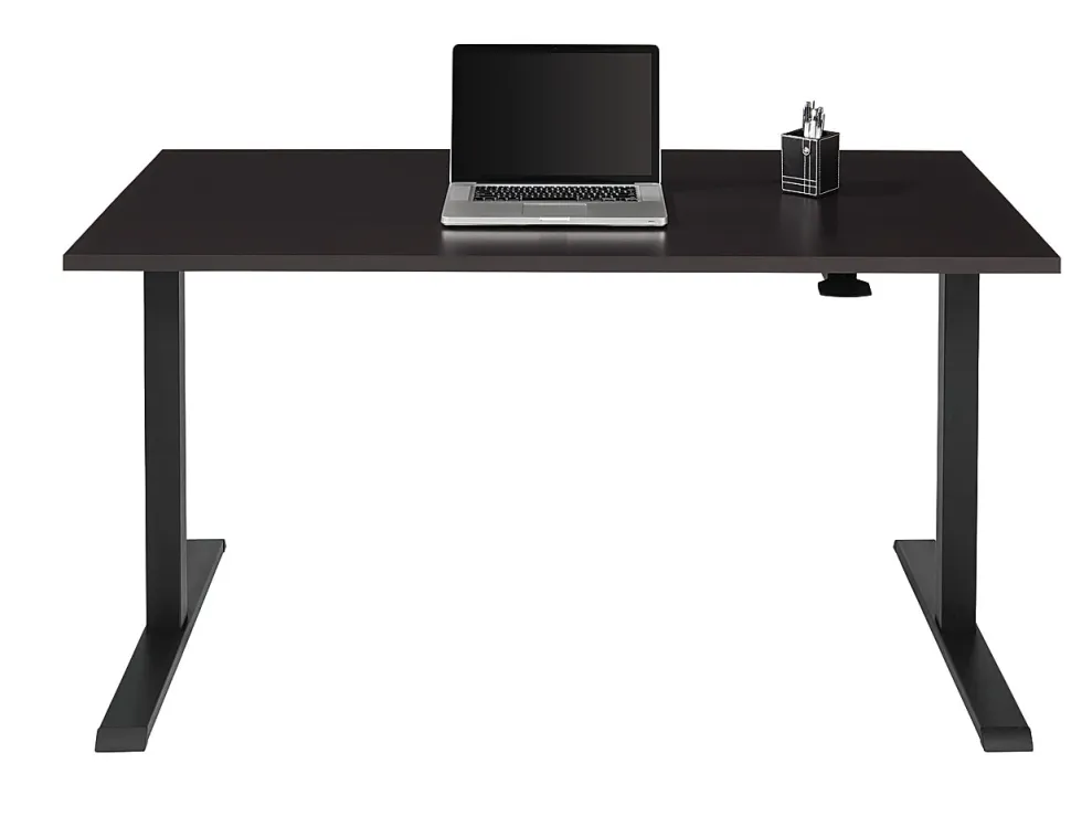 Realspace® Magellan 60"W Pneumatic Height-Adjustable Standing Desk, Espresso