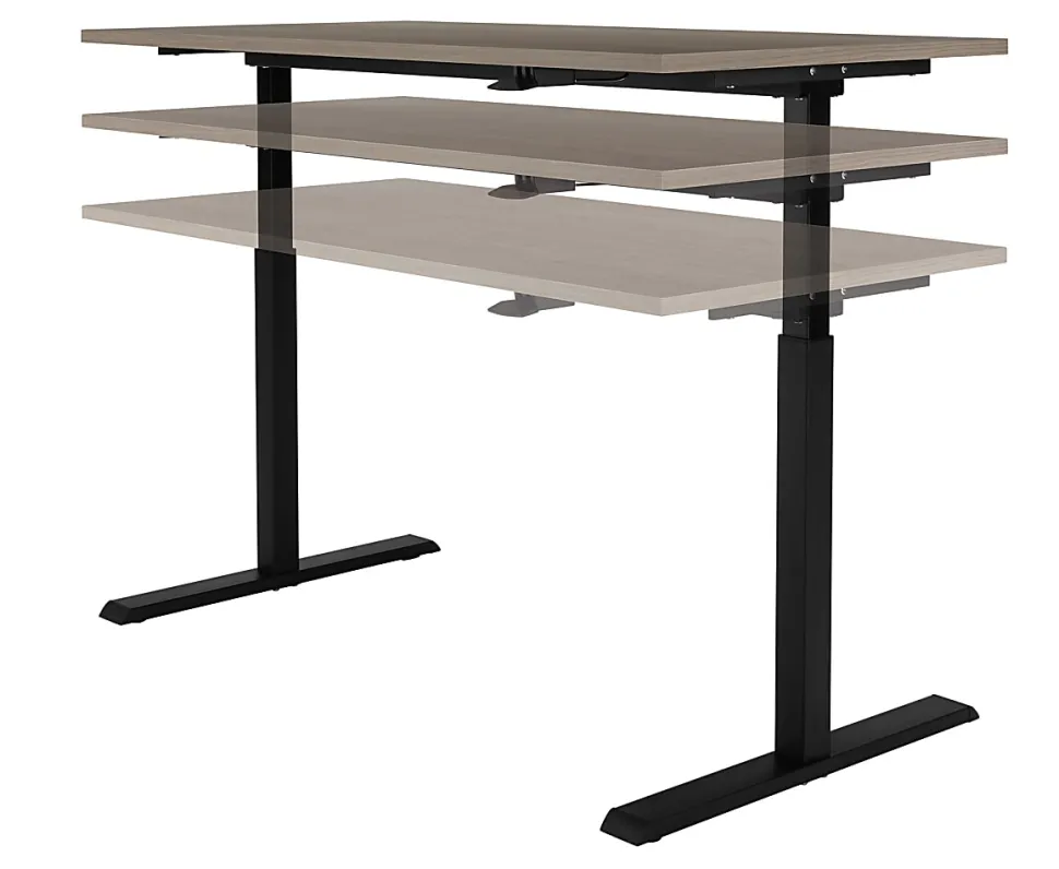 Realspace® Magellan 60"W Pneumatic Height-Adjustable Standing Desk, Gray