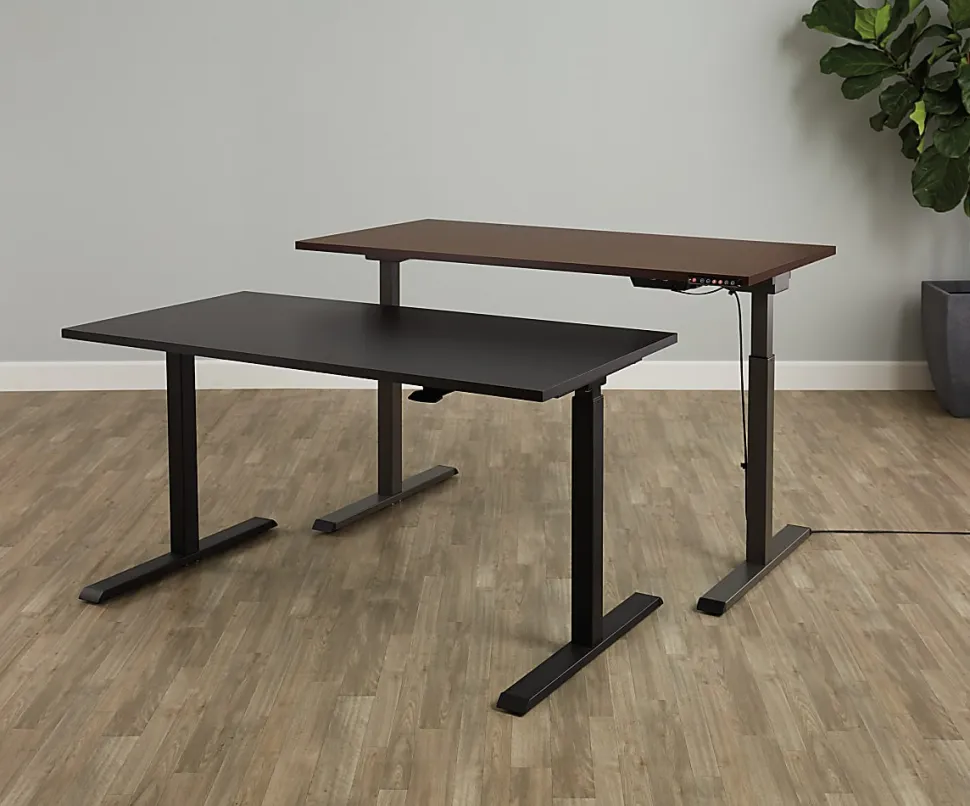 Realspace® Magellan 60"W Pneumatic Height-Adjustable Standing Desk, Gray