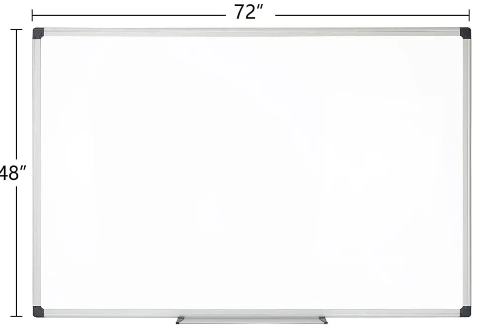 Realspace™ Magnetic Dry-Erase Whiteboard, 48" x 72", Silver Frame