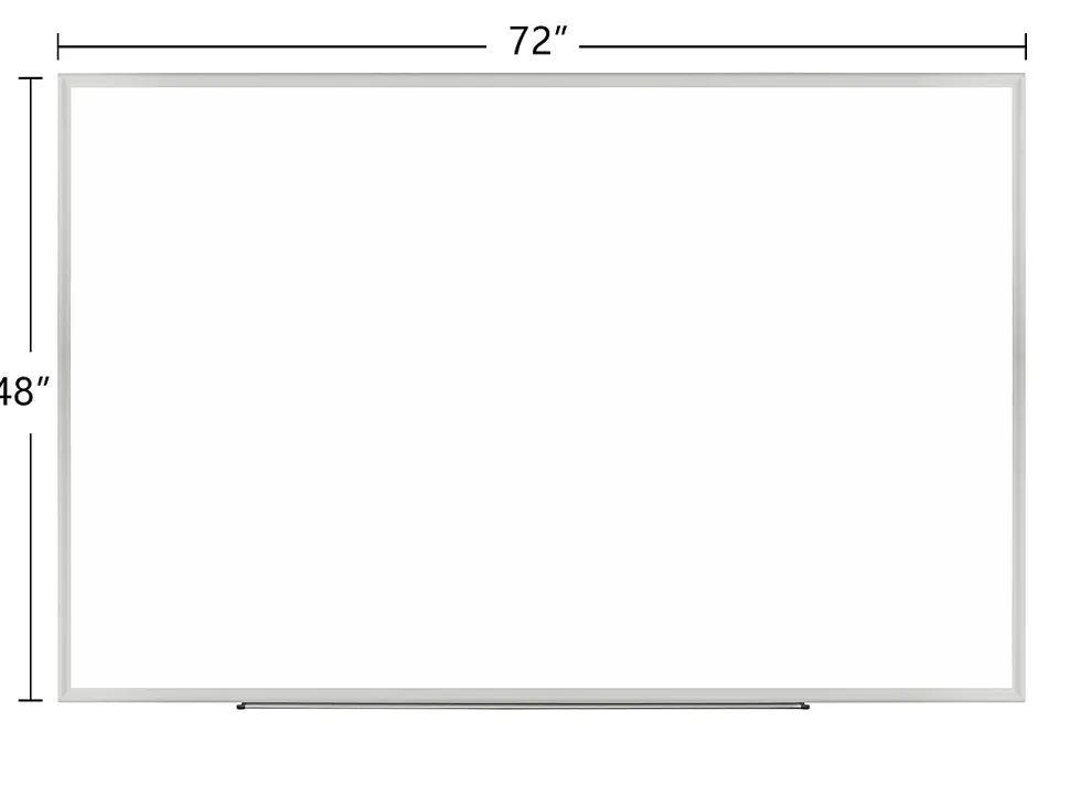 Realspace™ Magnetic Dry-Erase Whiteboard, 48'' x 72" , Aluminum Frame With Silver Finish