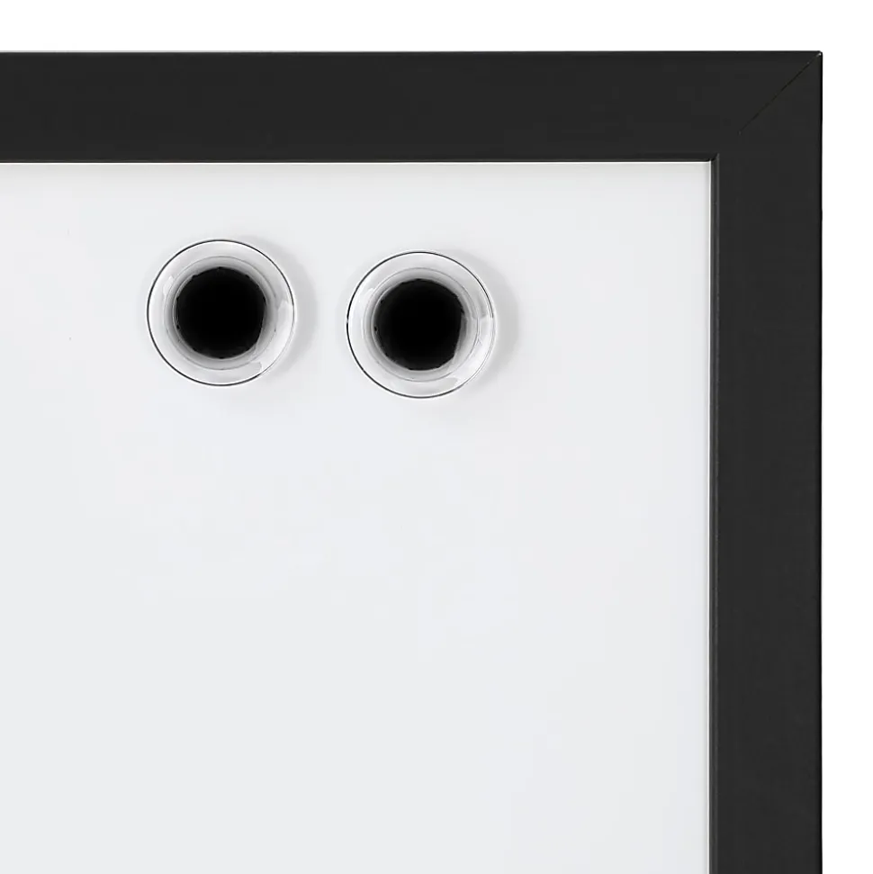 Realspace™ Magnetic Dry-Erase Whiteboard/Cork Bulletin Board, 18" x 24", Black Frame