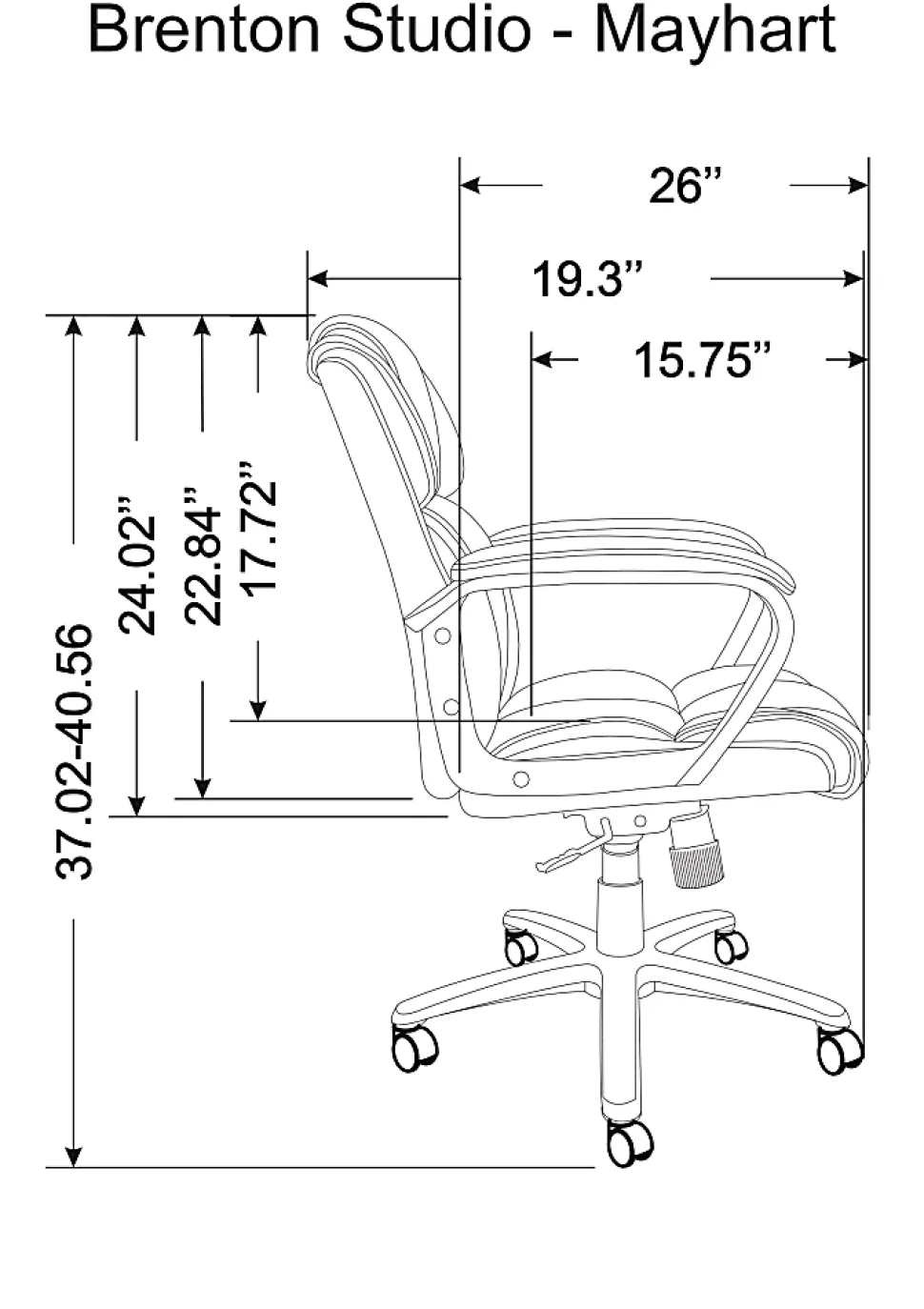 Realspace® Mayhart Vinyl Mid-Back Office Chair, Brown/Black, BIFMA Compliant