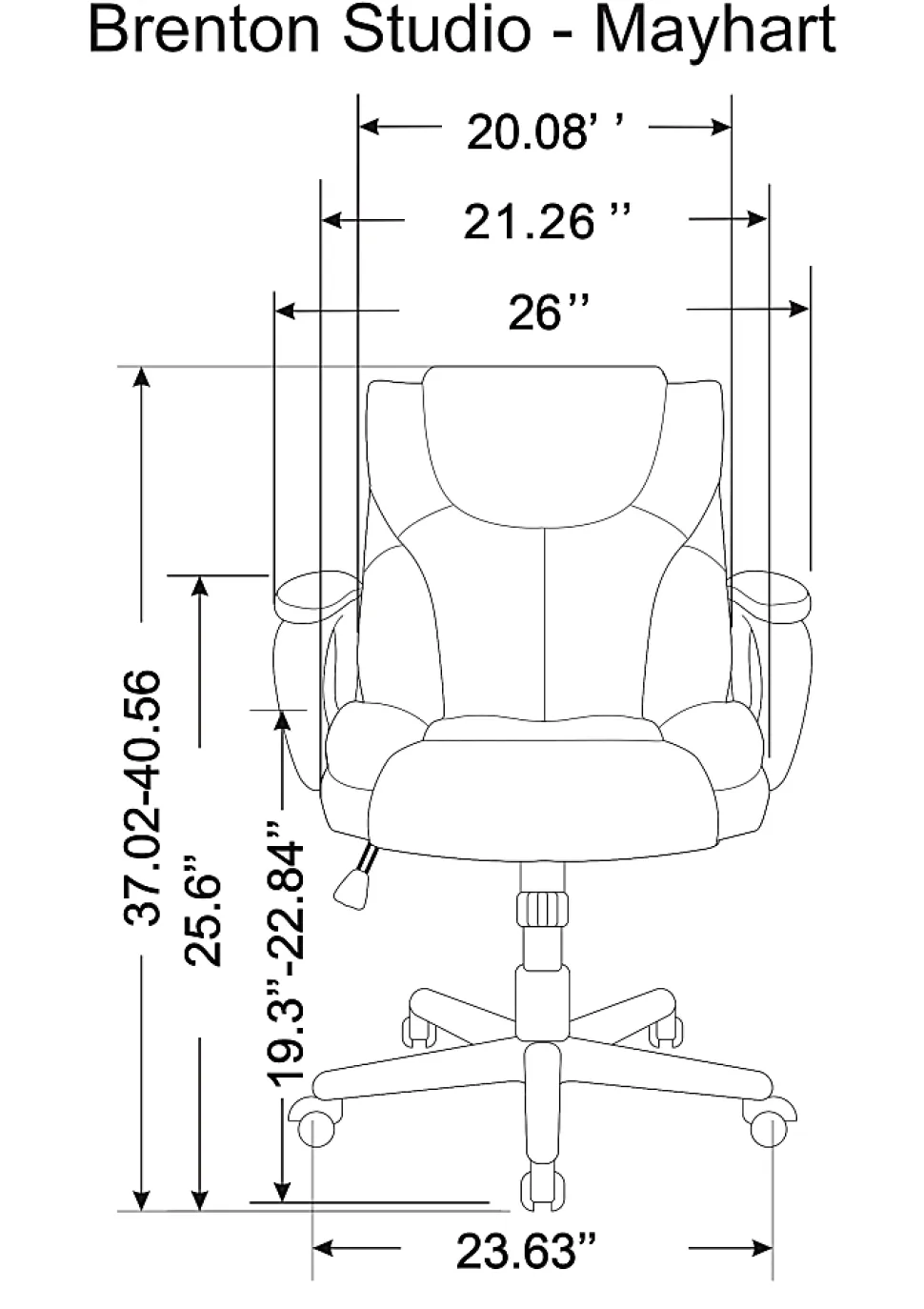 Realspace® Mayhart Vinyl Mid-Back Office Chair, Brown/Black, BIFMA Compliant