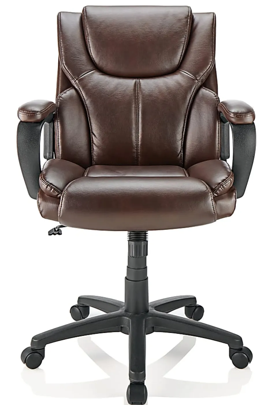 Realspace® Mayhart Vinyl Mid-Back Office Chair, Brown/Black, BIFMA Compliant