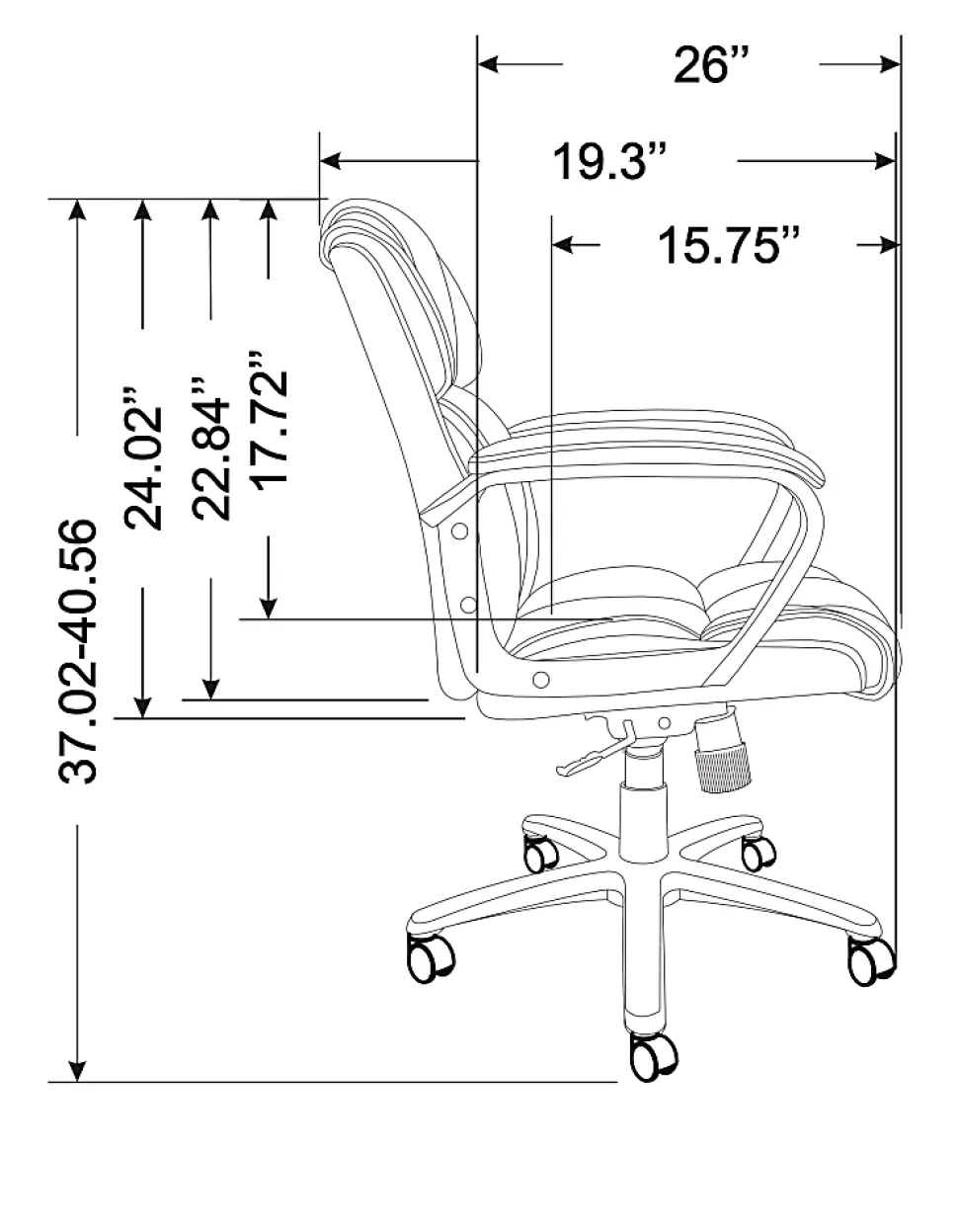 Realspace® Mayhart Vinyl Mid-Back Task Office Chair, Black, BIFMA Compliant