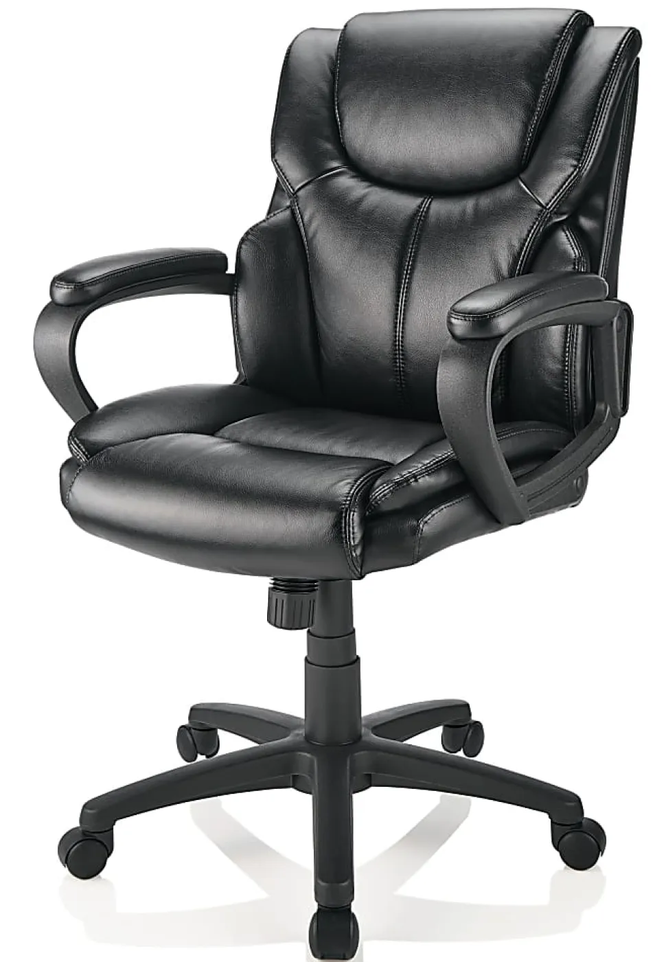 Realspace® Mayhart Vinyl Mid-Back Task Office Chair, Black, BIFMA Compliant