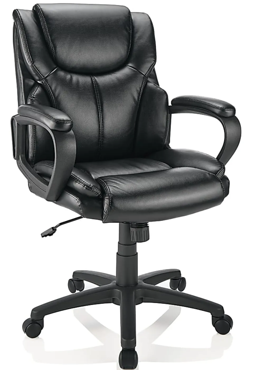 Realspace® Mayhart Vinyl Mid-Back Task Office Chair, Black, BIFMA Compliant
