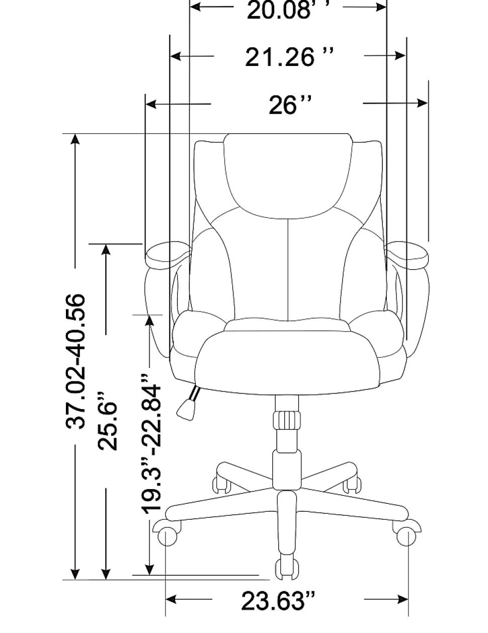 Realspace® Mayhart Vinyl Mid-Back Task Office Chair, Black, BIFMA Compliant