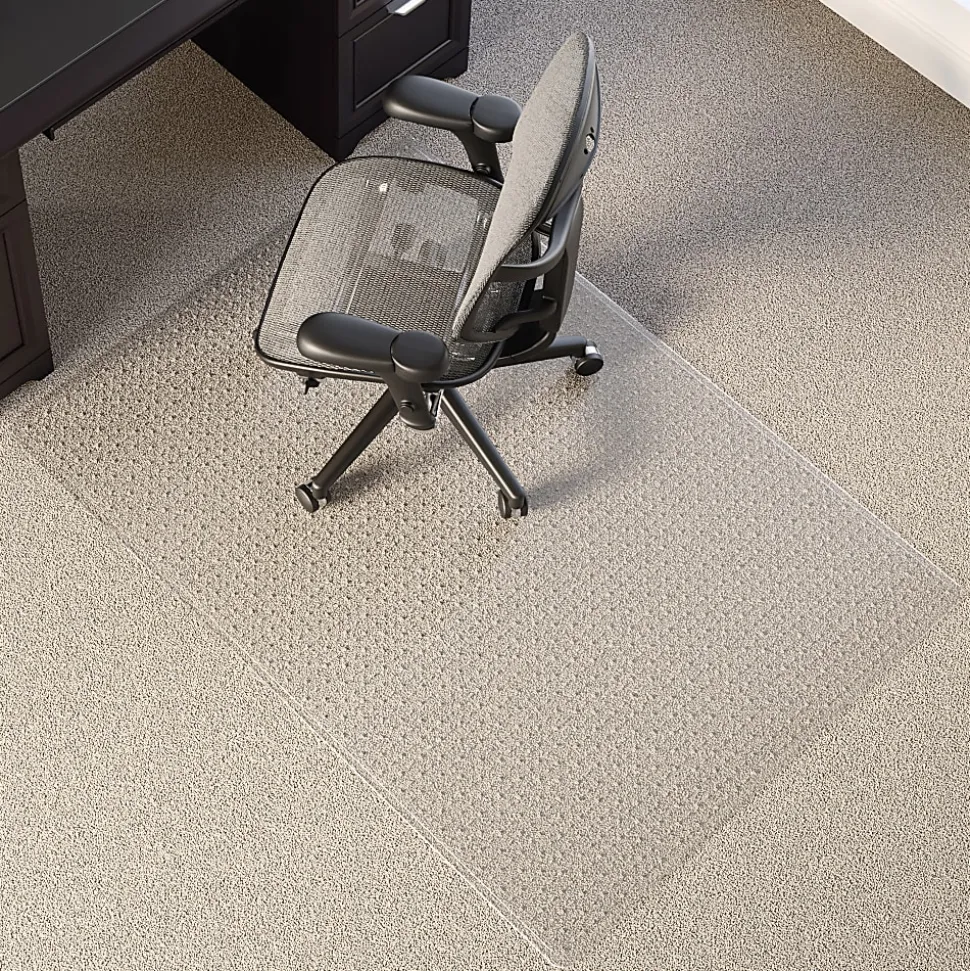 Realspace™ Medium Pile Chair Mat, Ramped Edge, 46" x 60", Clear