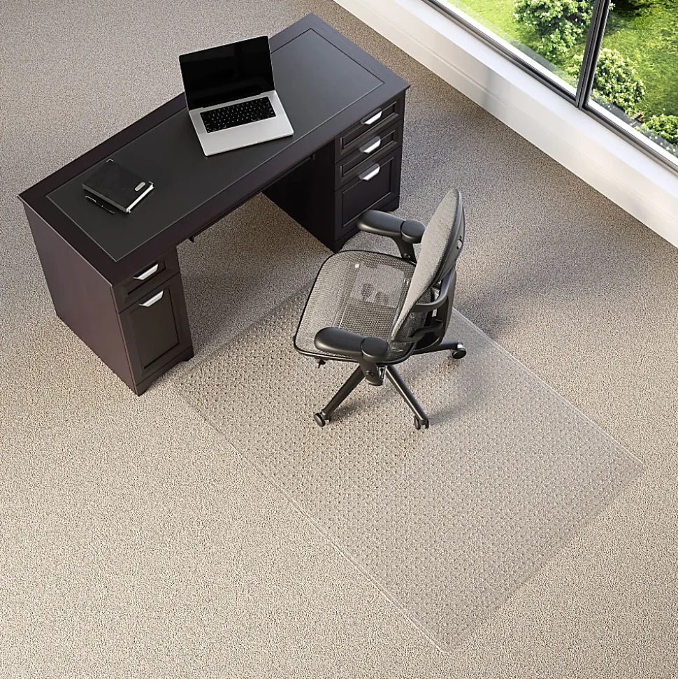 Realspace™ Medium Pile Chair Mat, Ramped Edge, 46" x 60", Clear