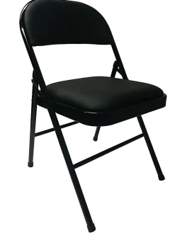Realspace® Metal Folding Chair, Black