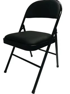 Realspace® Metal Folding Chair, Black