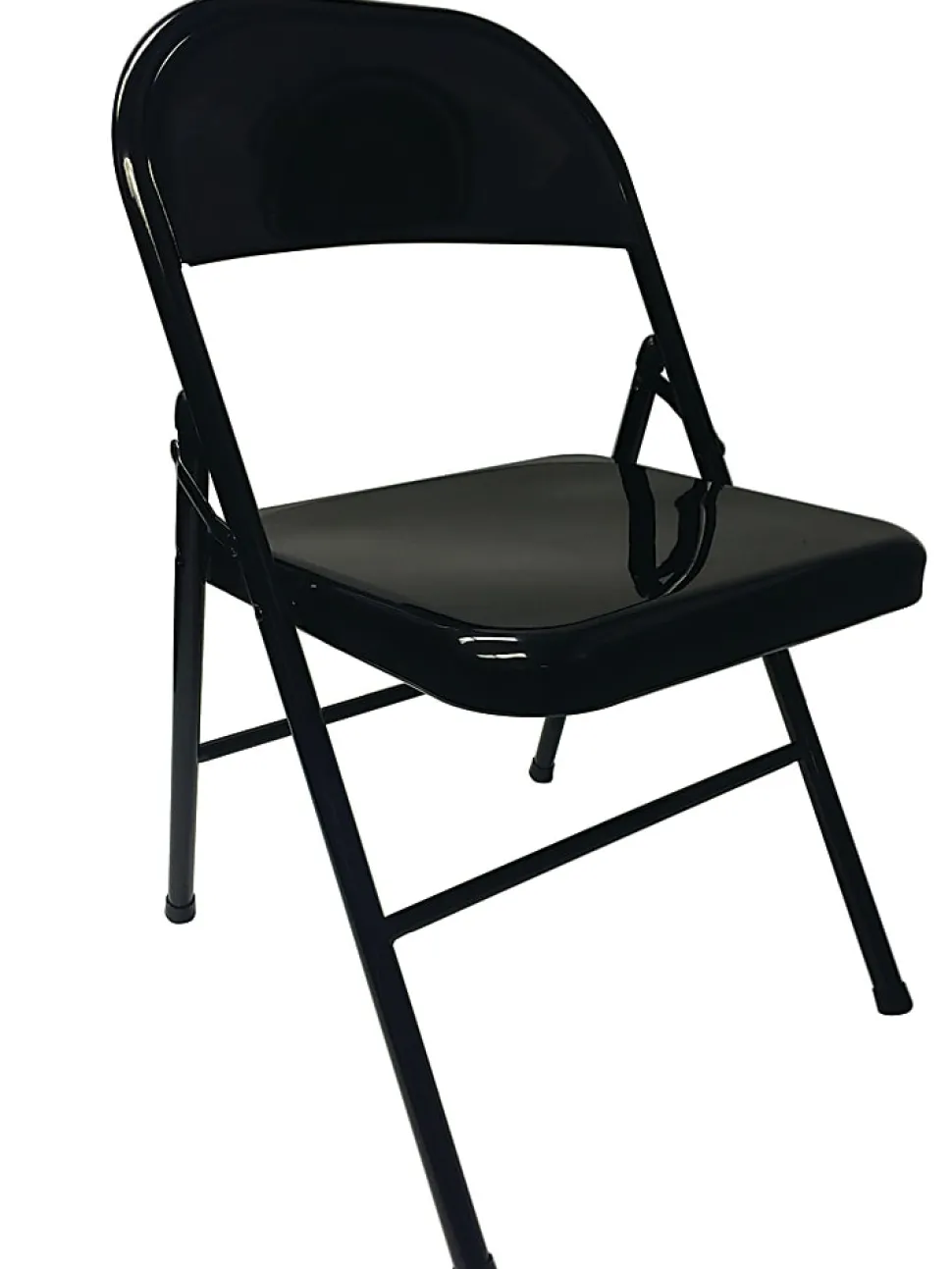 Realspace® Metal Folding Chairs, Black, Set Of 4 Chairs