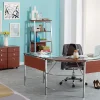 Realspace® Mezza 62"W L-Shaped Corner Desk, Cherry/Chrome