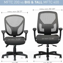 Realspace® MFTC 200 Ergonomic Mesh Mid-Back Task Office Chair, Black, BIFMA Compliant