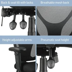 Realspace® MFTC 200 Ergonomic Mesh Mid-Back Task Office Chair, Black, BIFMA Compliant