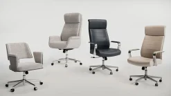 Realspace® Modern Comfort Modee Vegan Leather High-Back Executive Office Chair, Black/Chrome, BIFMA Compliant