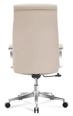 Realspace® Modern Comfort Modee Vegan Leather High-Back Executive Office Chair, Sand/Chrome, BIFMA Compliant