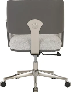 Realspace® Modern Comfort Picali Bouclé Fabric/Vegan Leather Low-Back Task Office Chair, White Stone/Gray/Brushed Nickel, BIFMA Compliant