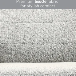 Realspace® Modern Comfort Pizana Bouclé Fabric High-Back Executive Office Chair, Light Sand/Brushed Nickel, BIFMA Compliant