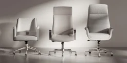 Realspace® Modern Comfort Pizana Bouclé Fabric High-Back Executive Office Chair, Light Sand/Brushed Nickel, BIFMA Compliant