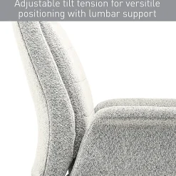 Realspace® Modern Comfort Pizana Bouclé Fabric High-Back Executive Office Chair, Light Sand/Brushed Nickel, BIFMA Compliant