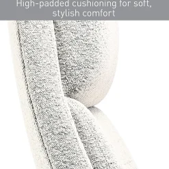 Realspace® Modern Comfort Pizana Bouclé Fabric High-Back Executive Office Chair, Light Sand/Brushed Nickel, BIFMA Compliant
