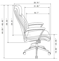 Realspace® Modern Comfort Verismo Bonded Leather High-Back Executive Office Chair, Brown/Chrome, BIFMA Compliant