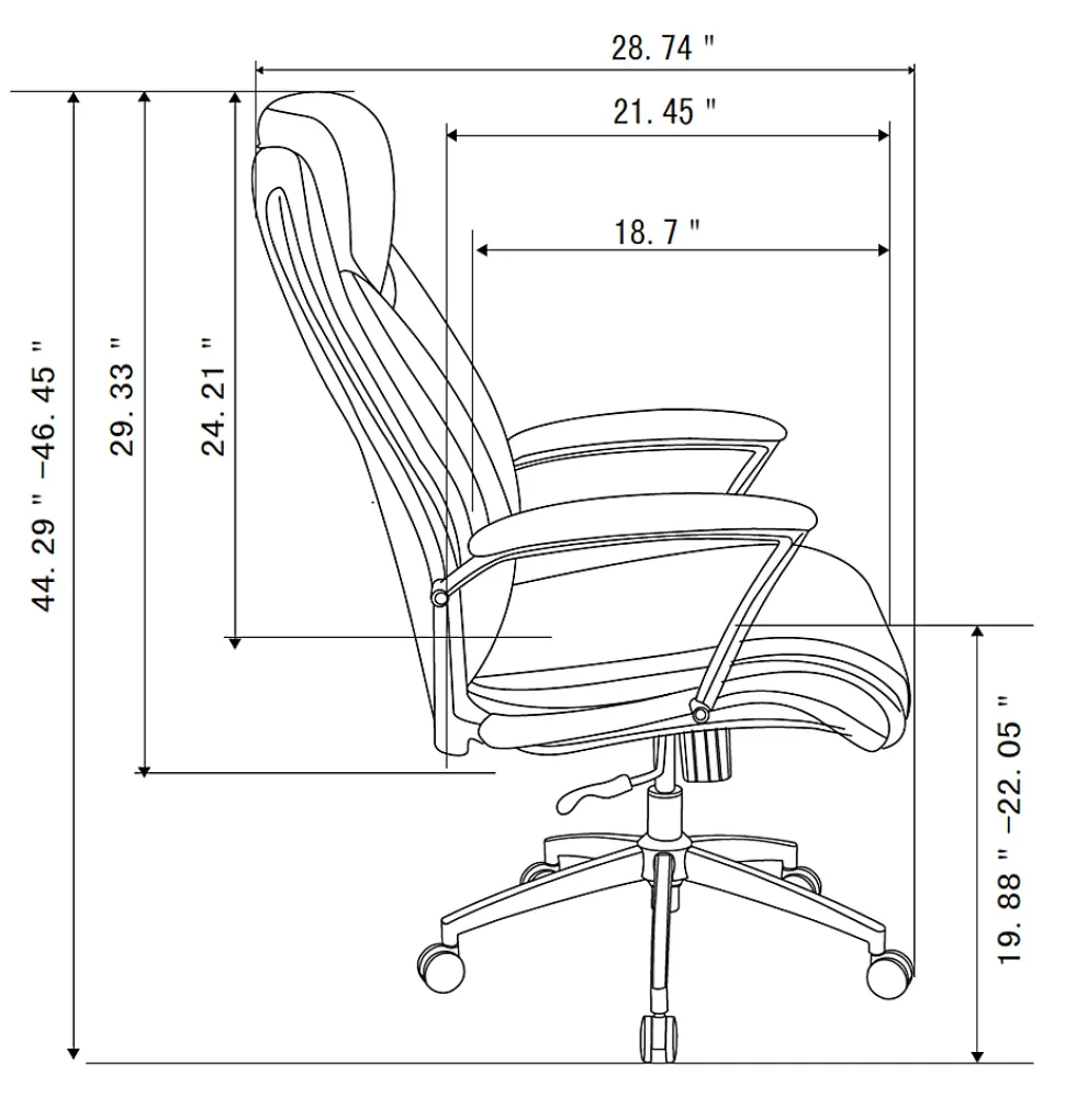 Realspace® Modern Comfort Verismo Bonded Leather High-Back Executive Office Chair, Brown/Chrome, BIFMA Compliant
