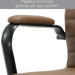 Realspace® Modern Comfort Winsley Bonded Leather Mid-Back Manager Office Chair, Brown/Black, BIFMA Compliant