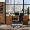Realspace® Modern Comfort Winsley Bonded Leather Mid-Back Manager Office Chair, Black/Silver, BIFMA Compliant