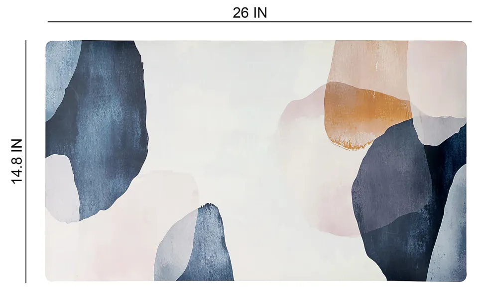 Realspace™ Modern Desk Pad, 14-3/4" x 26", 30% Recycled, Blue/Cream Abstract