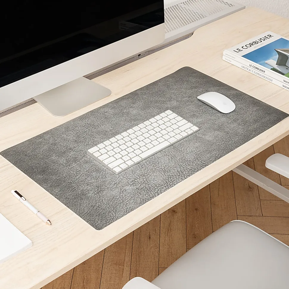 Realspace™ Modern Desk Pad, 14-3/4" x 26", 30% Recycled, Gray