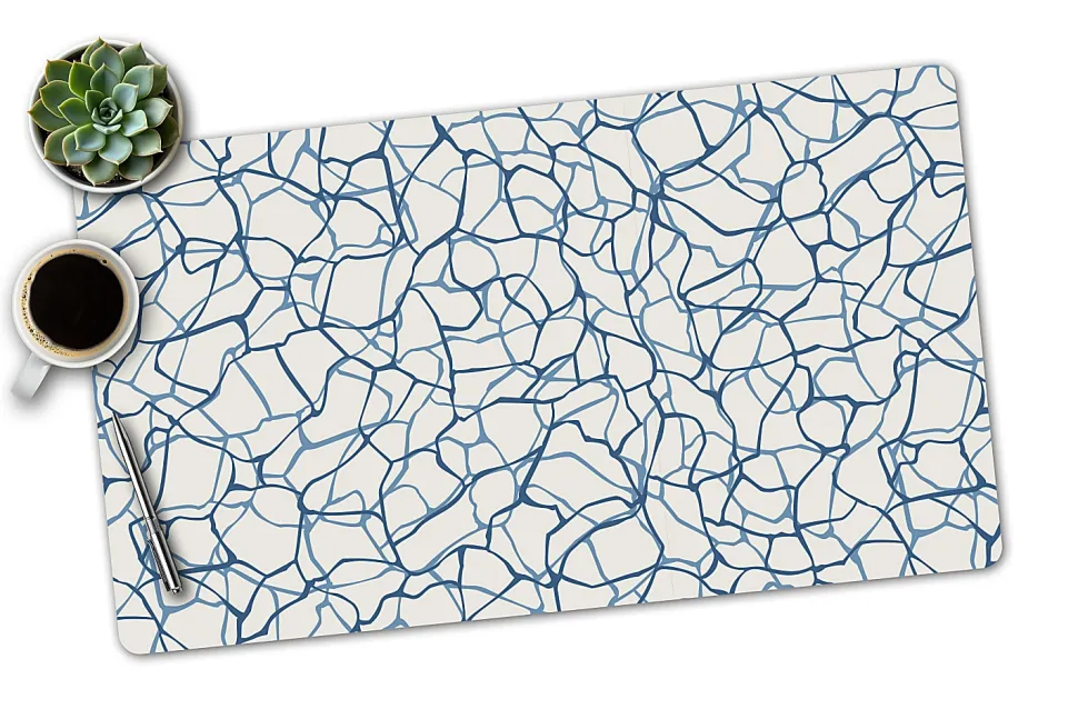 Realspace™ Modern Desk Pad, 14-3/4" x 26, 30% Recycled, Blue Abstract