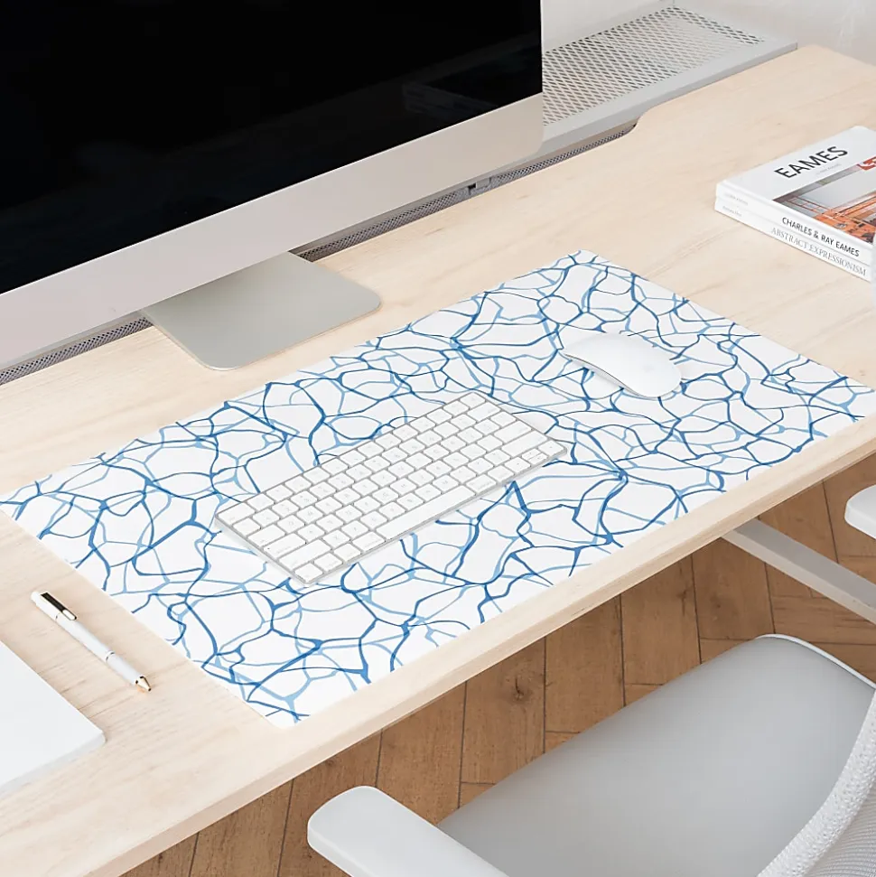 Realspace™ Modern Desk Pad, 14-3/4" x 26, 30% Recycled, Blue Abstract